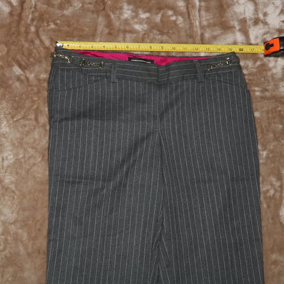 Express Design Studio Editor Trouser Suit Pants - Gray Striped - Pink Lining - Picture 2 of 12